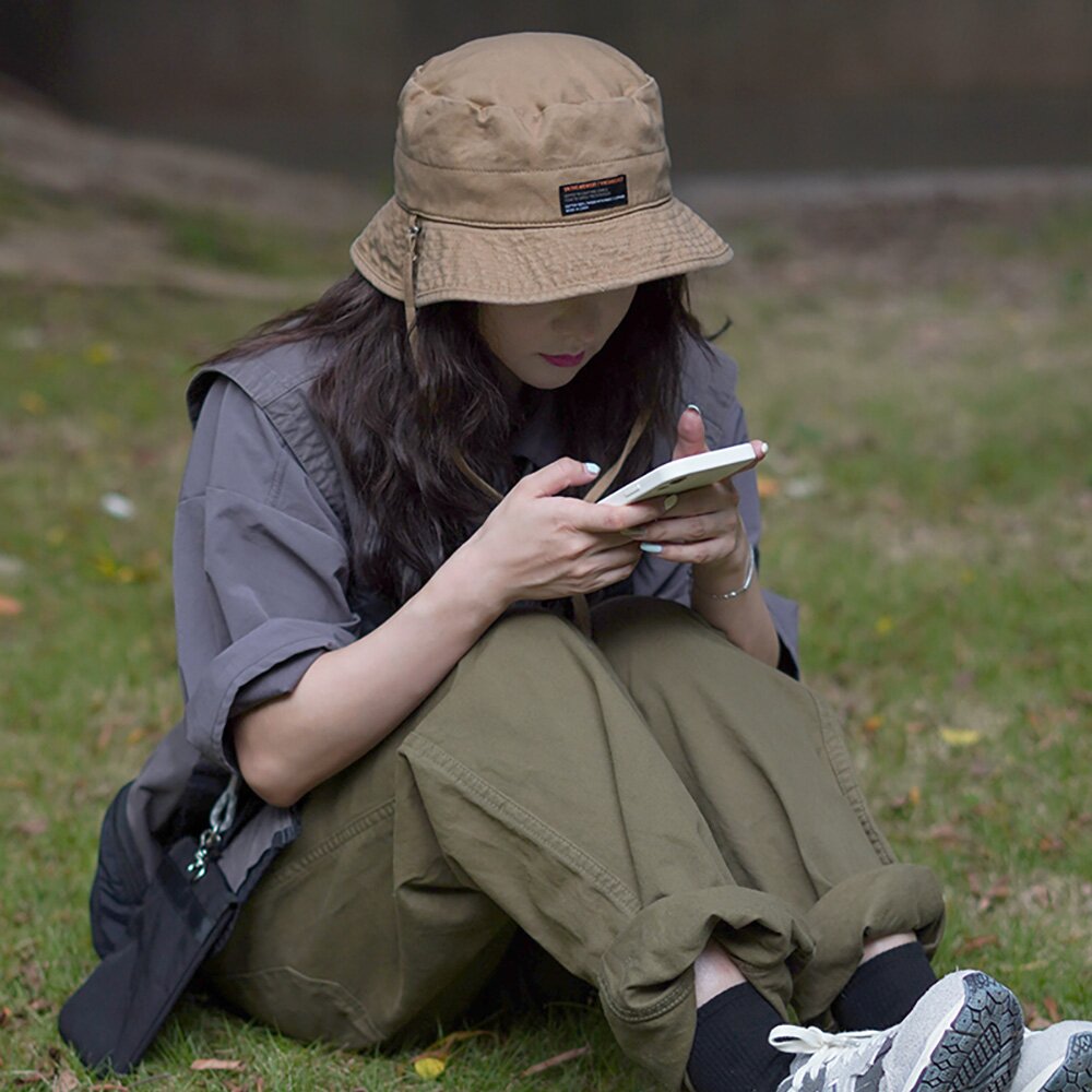 온더모먼트 리버시블 아웃도어 버킷햇 C1 베이지