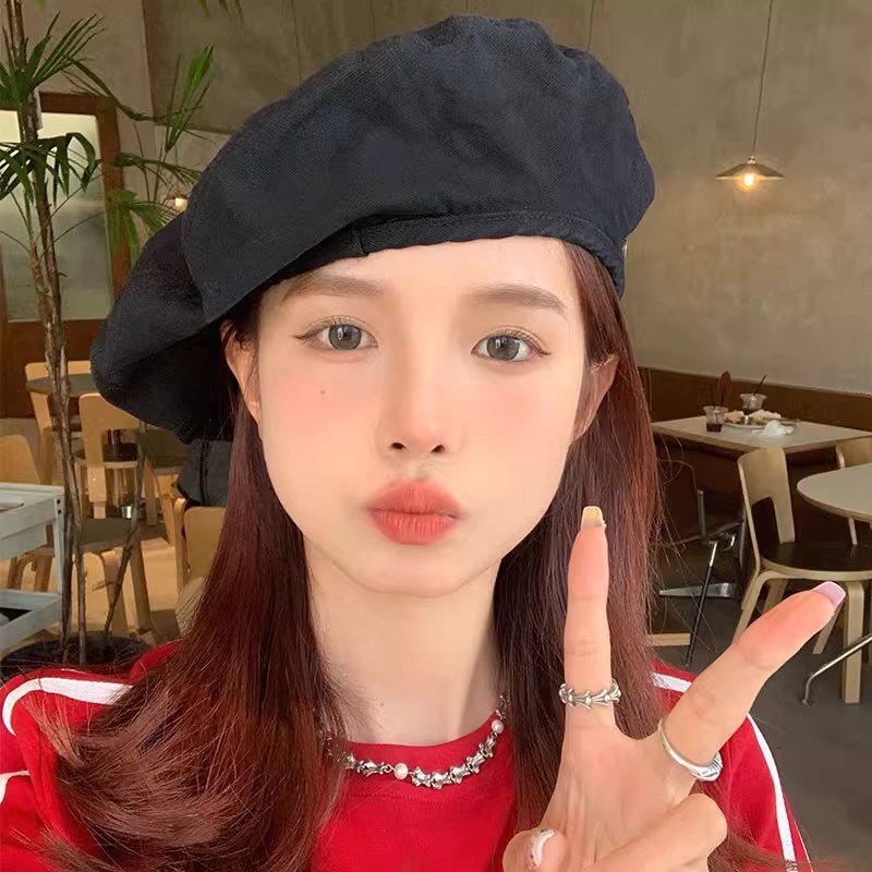 온더모먼트 솔리드 코튼 베레모 C1 블랙
