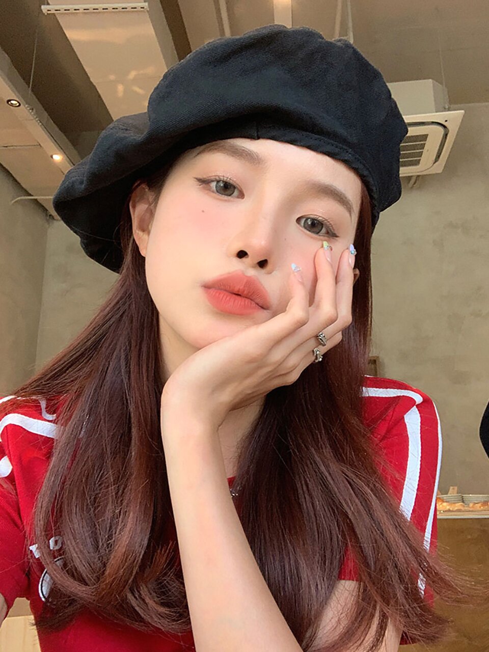 온더모먼트 솔리드 코튼 베레모 C1 블랙