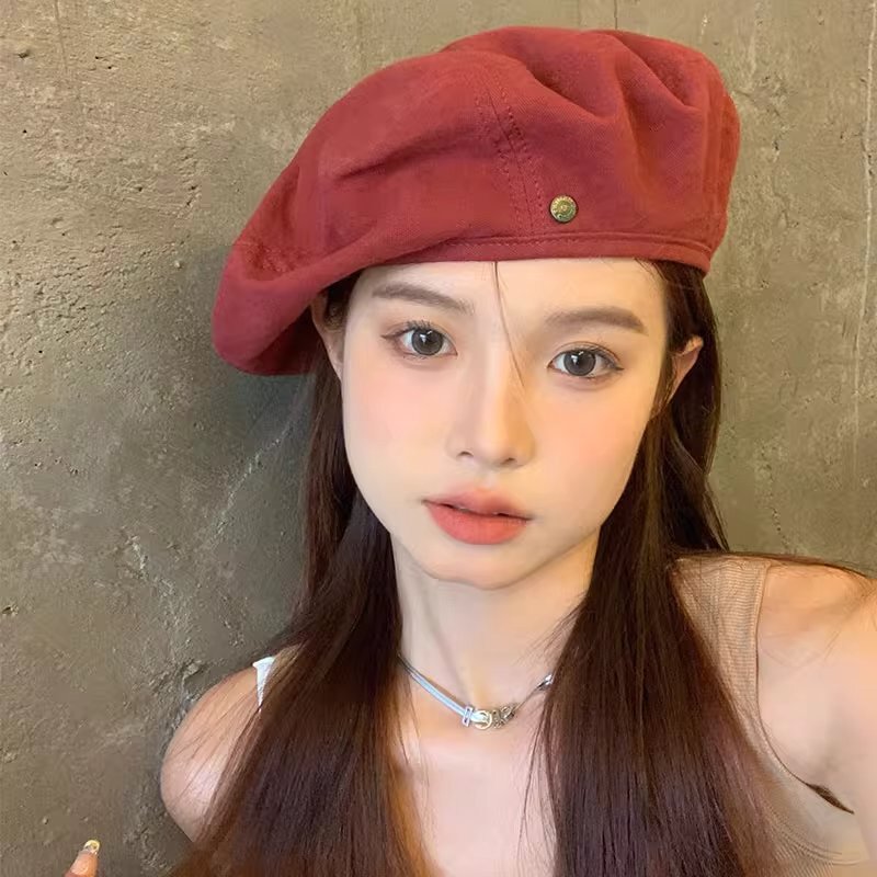 온더모먼트 솔리드 코튼 베레모 C5 레드