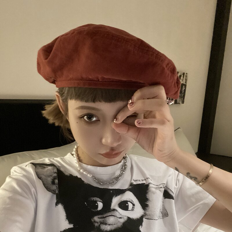 온더모먼트 솔리드 코튼 베레모 C5 레드