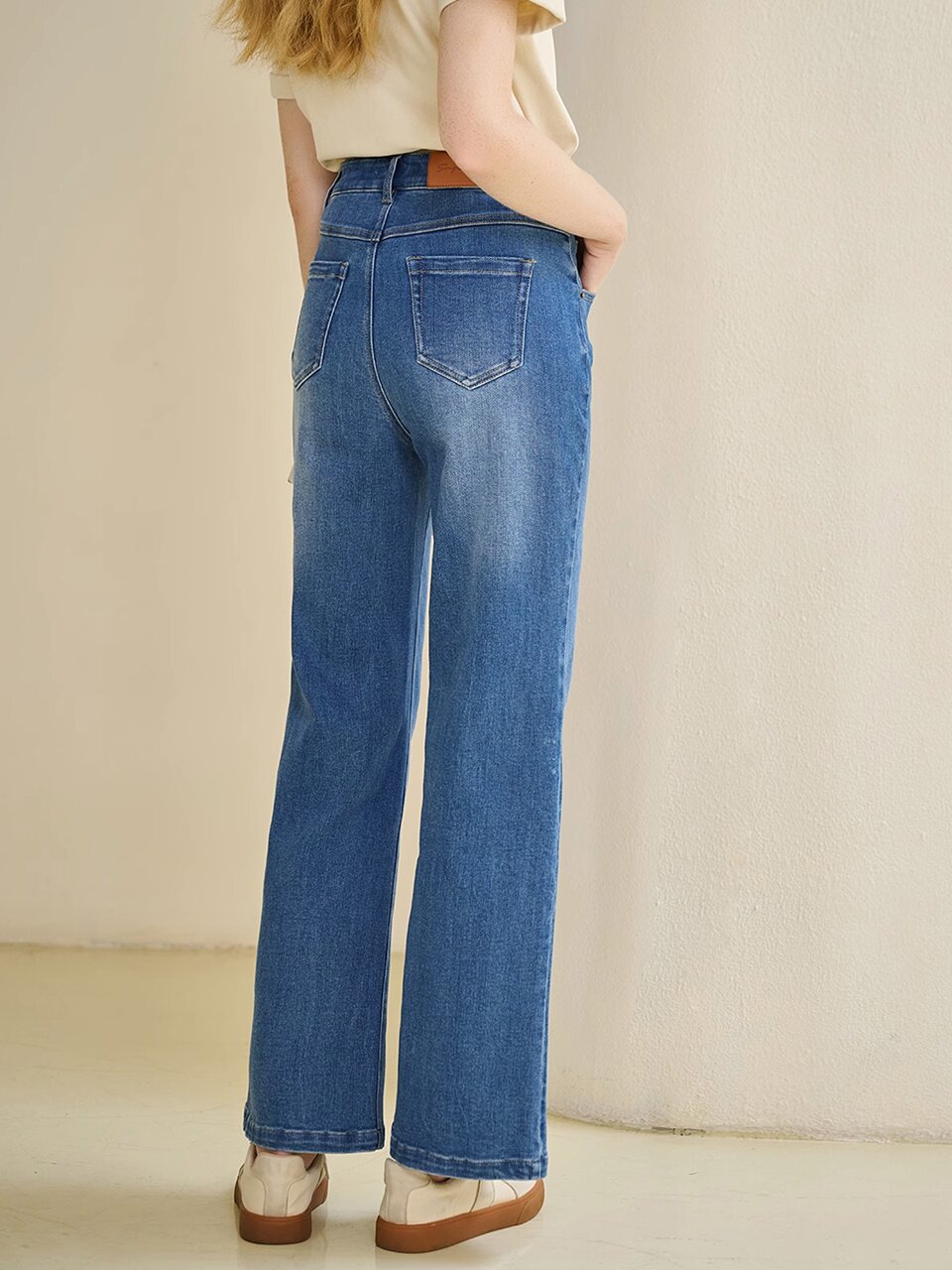 SR_High-waisted skinny wide-leg pants