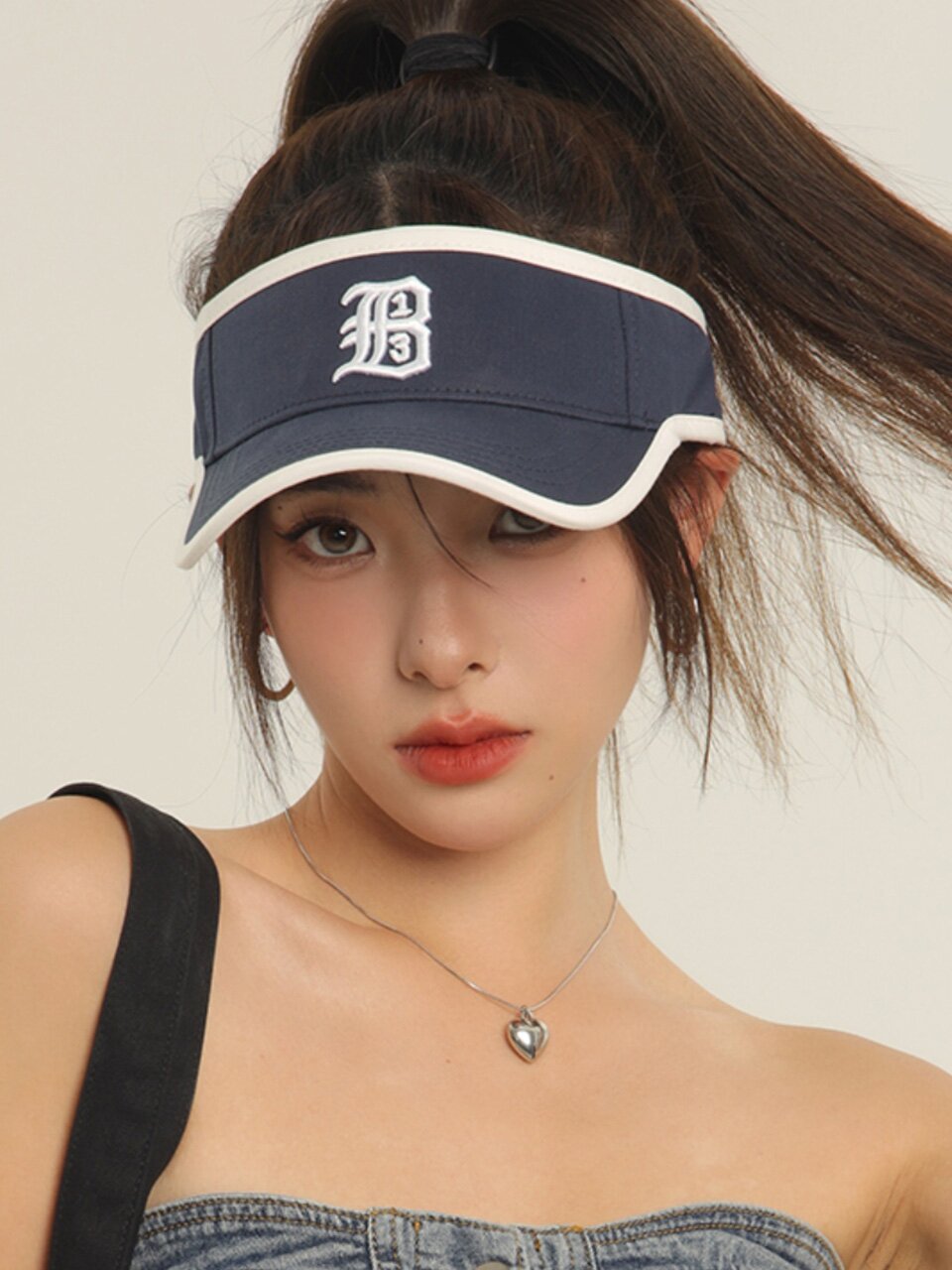 레터링 로고 스포츠 썬캡 C3 네이비