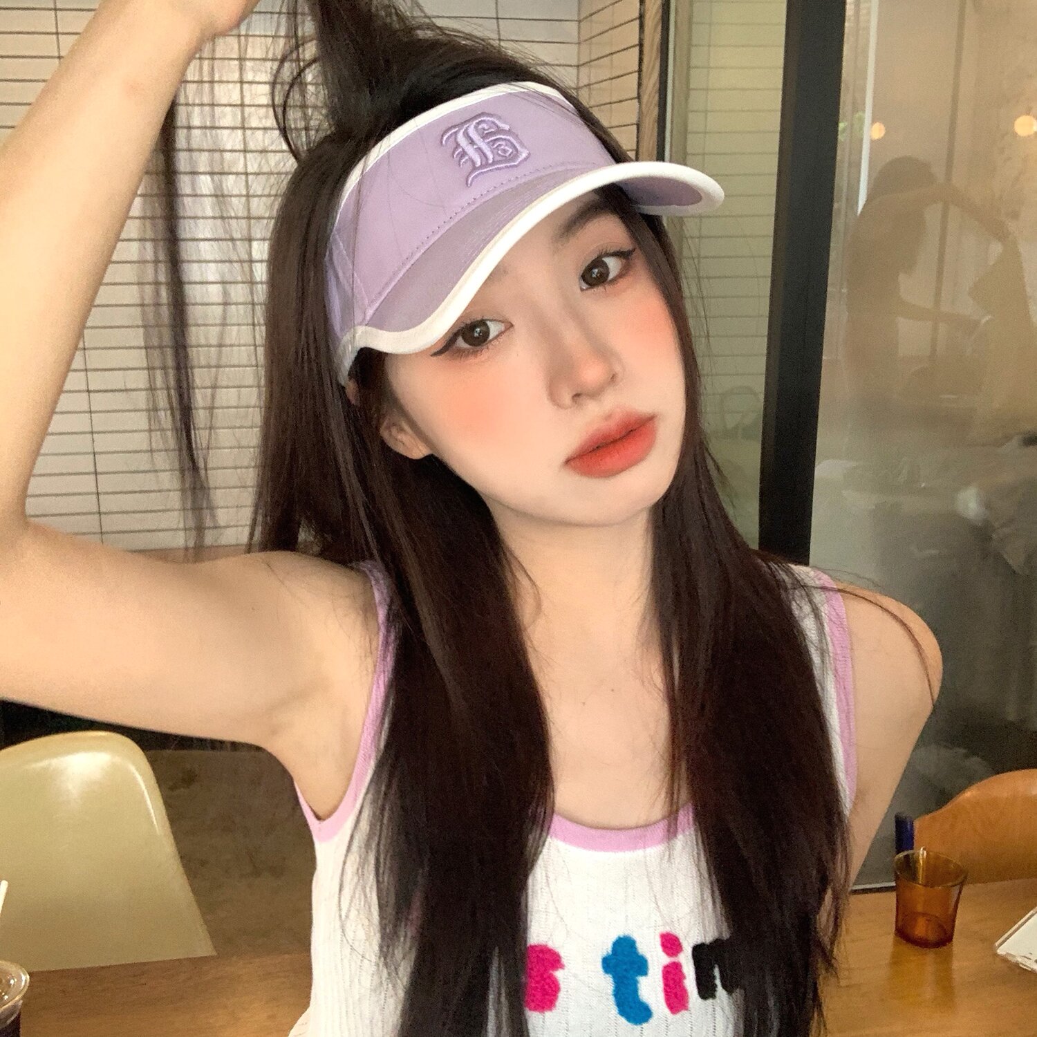 레터링 로고 스포츠 썬캡 C2 바이올렛