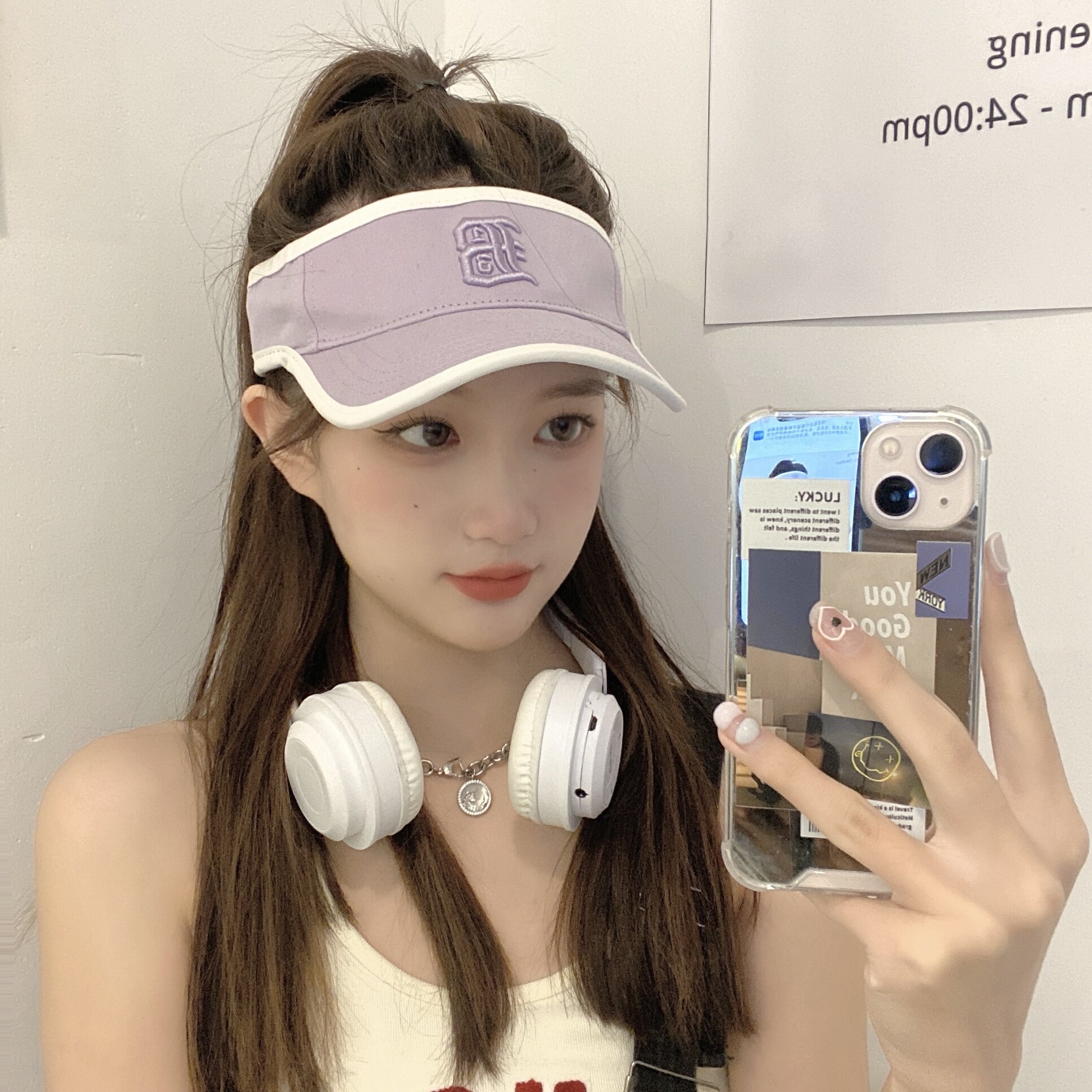 레터링 로고 스포츠 썬캡 C2 바이올렛