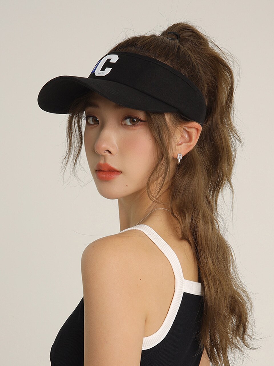 시그니처 C로고 스포츠 썬캡 C4 블랙