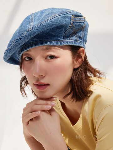 온더모먼트 데님 포켓 베레모 C3 딥블루