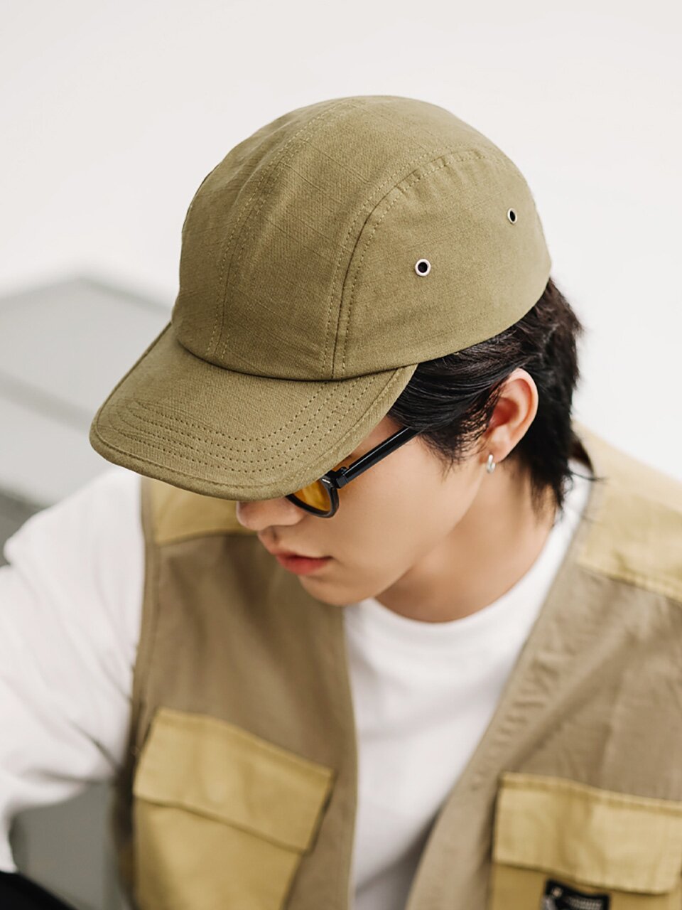 더캡 아웃도어 5패널 캠프캡 카키 KHAKI