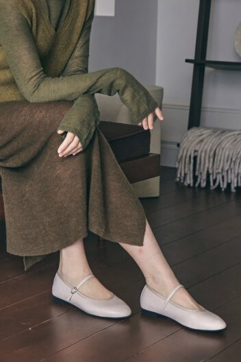 스티유 라운드 말랑 플랫 S23F109IV_ivory