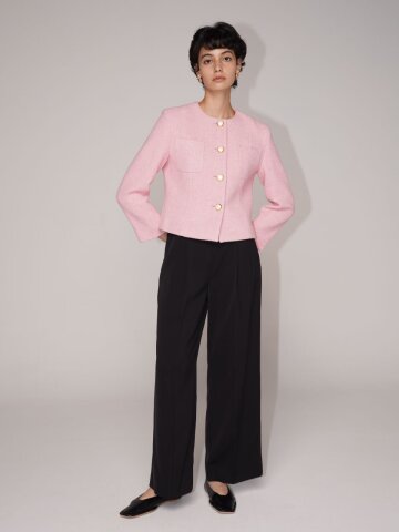 세미와이드 팬츠 - Black