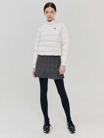 체크 자수 기모 스커트 레깅스(그레이)_L3D1-SK02C