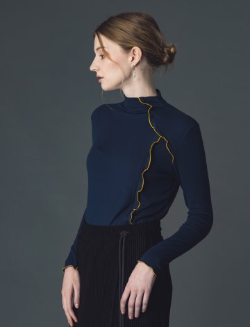 [페리 메라] 피치 하프넥 소프트 목폴라 (네이비)