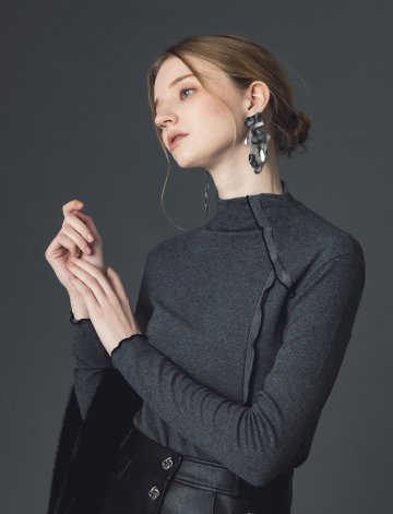 [페리 메라] 피치 하프넥 소프트 목폴라 (그레이)