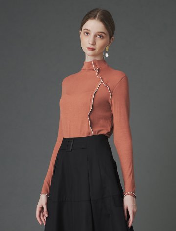 [페리 메라] 피치 하프넥 소프트 목폴라 (빈티지핑크)