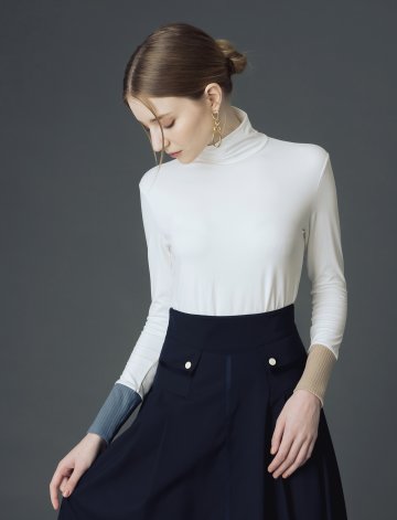 [페리 메라] 스윗 바나나 목폴라 (아이보리)