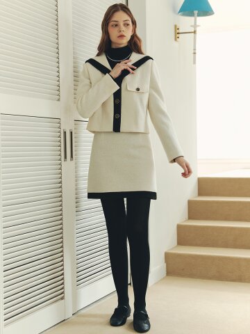 멜로우 부클 울 스커트 / 아이보리