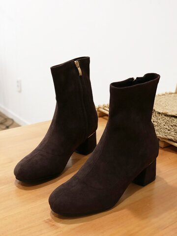 원스텝 스웨이드 스판 삭스부츠 5cm MW21W01