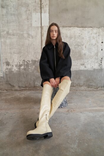 Noah Thigh High Boots Cream