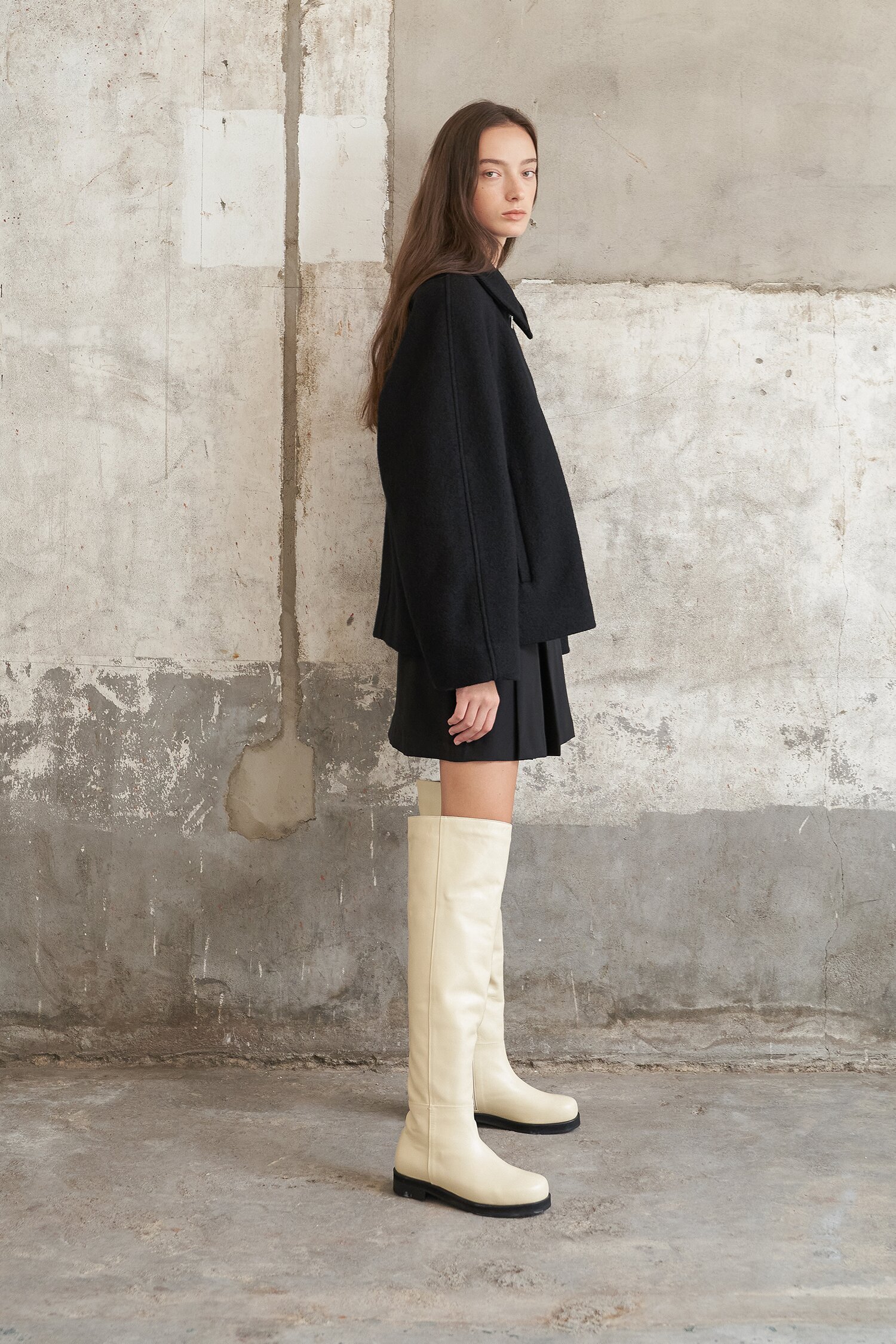 Noah Thigh High Boots Cream