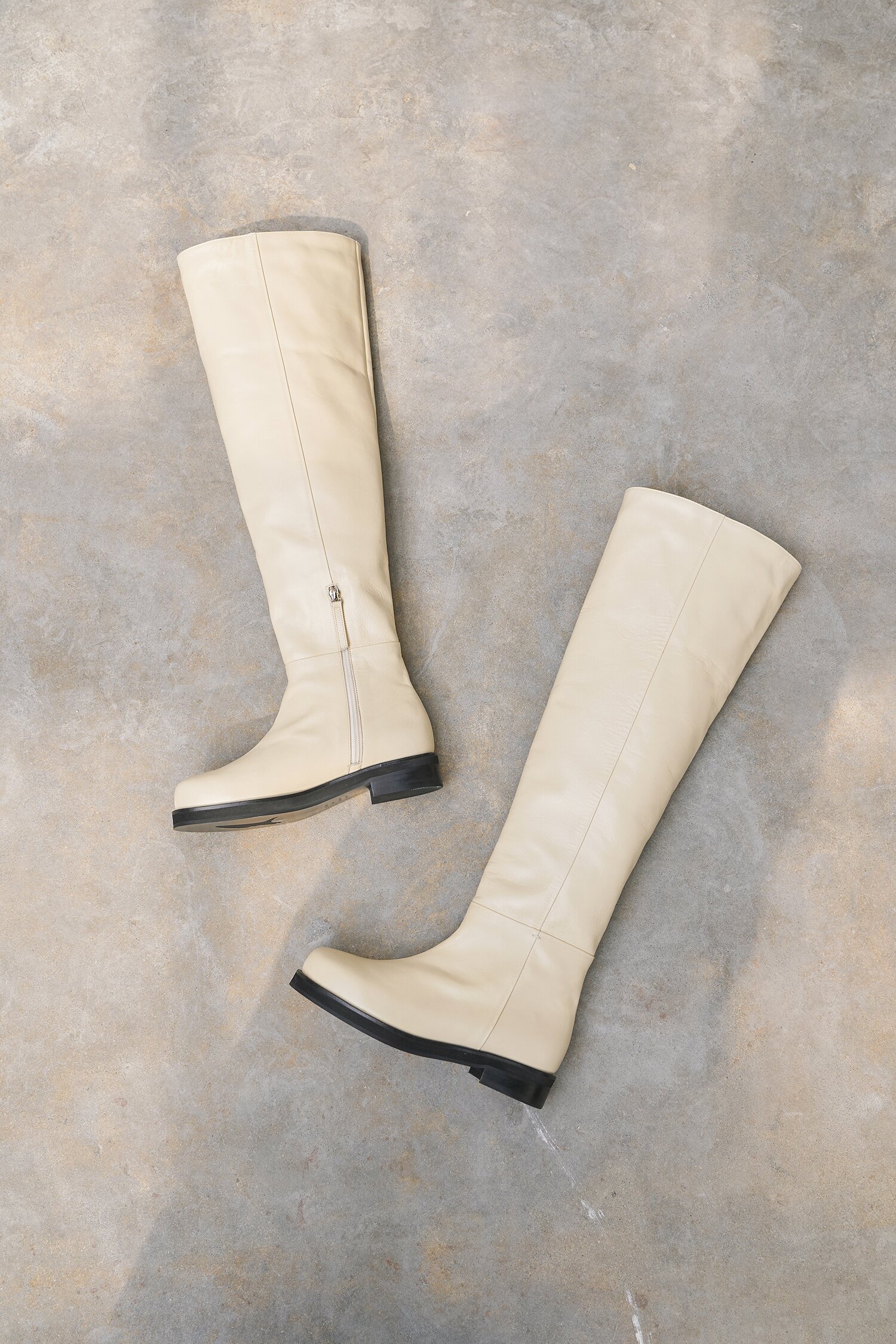 Noah Thigh High Boots Cream