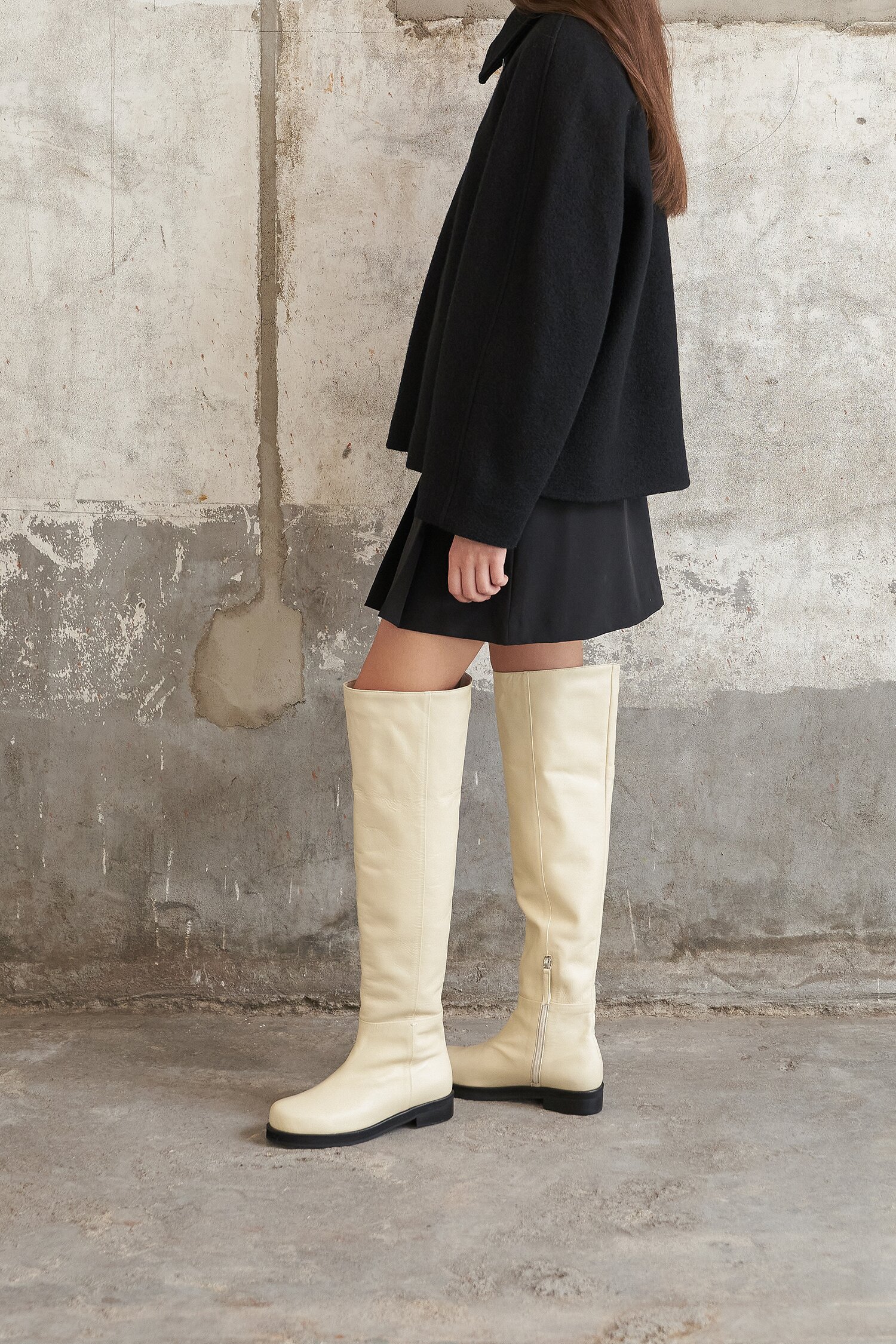 Noah Thigh High Boots Cream