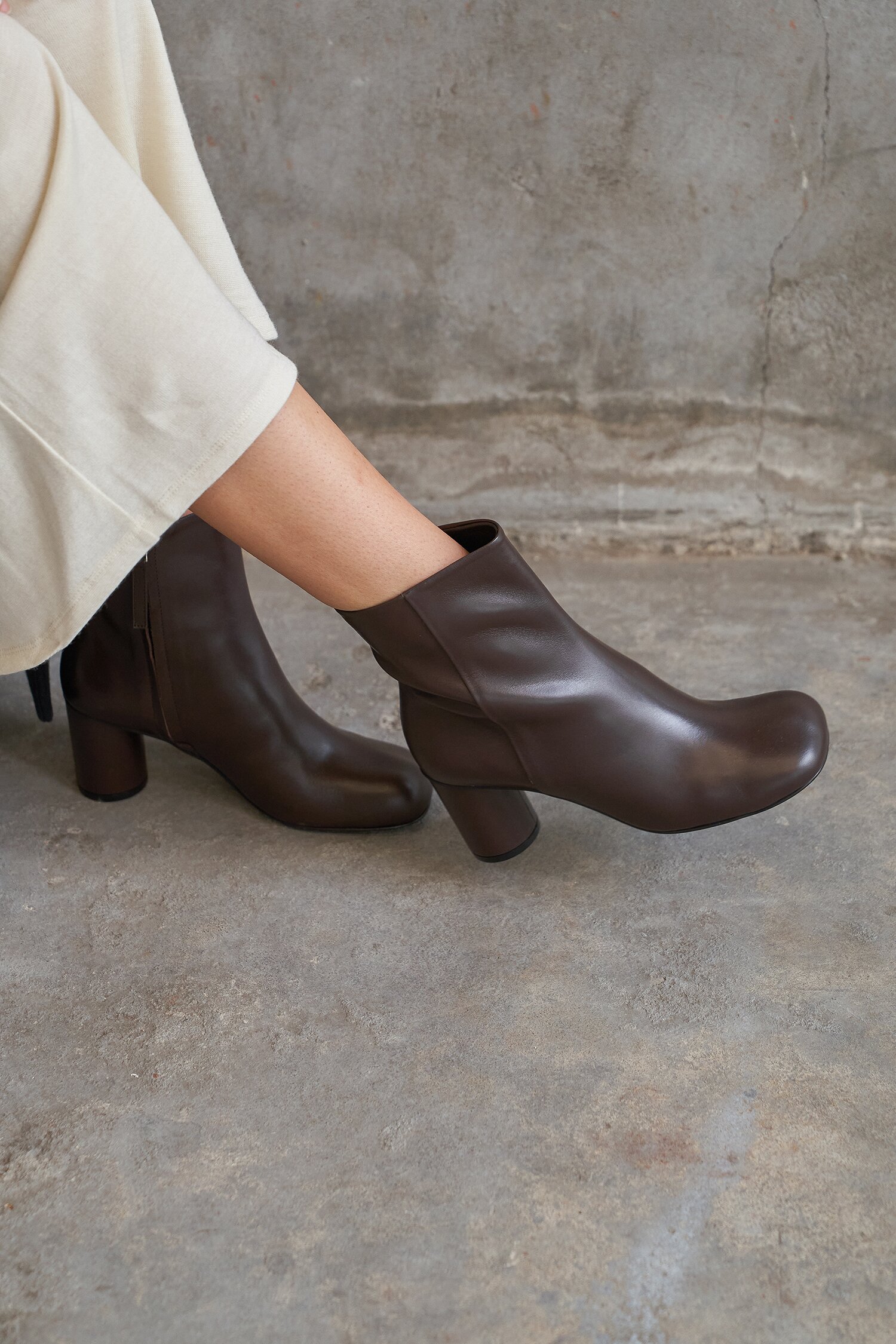 Luna Ankle Boots Leather Brown 7cm