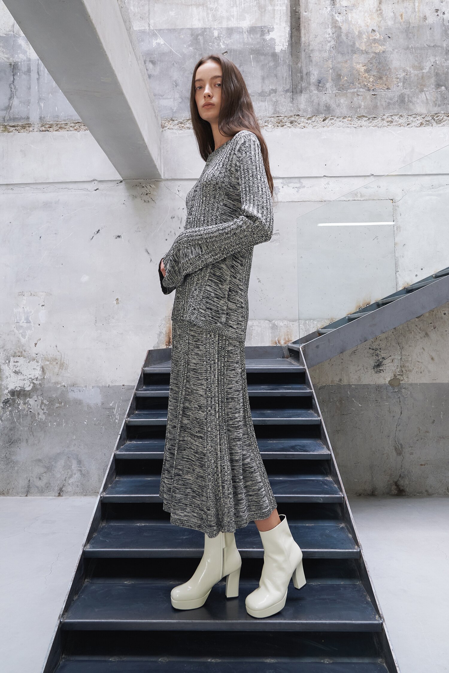 Luna Platform Ankle Boots Ivory