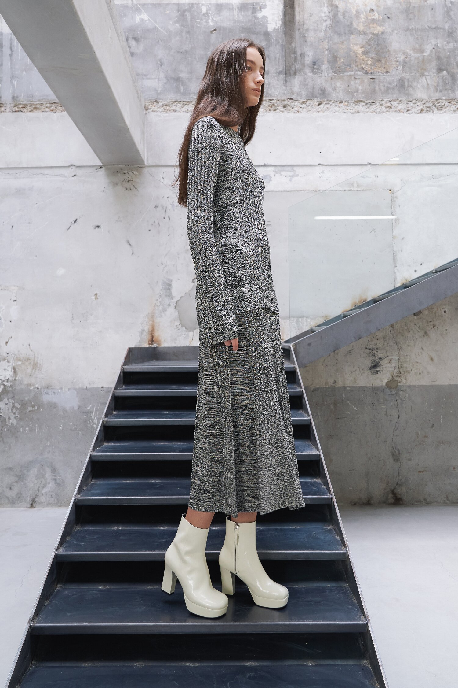 Luna Platform Ankle Boots Ivory