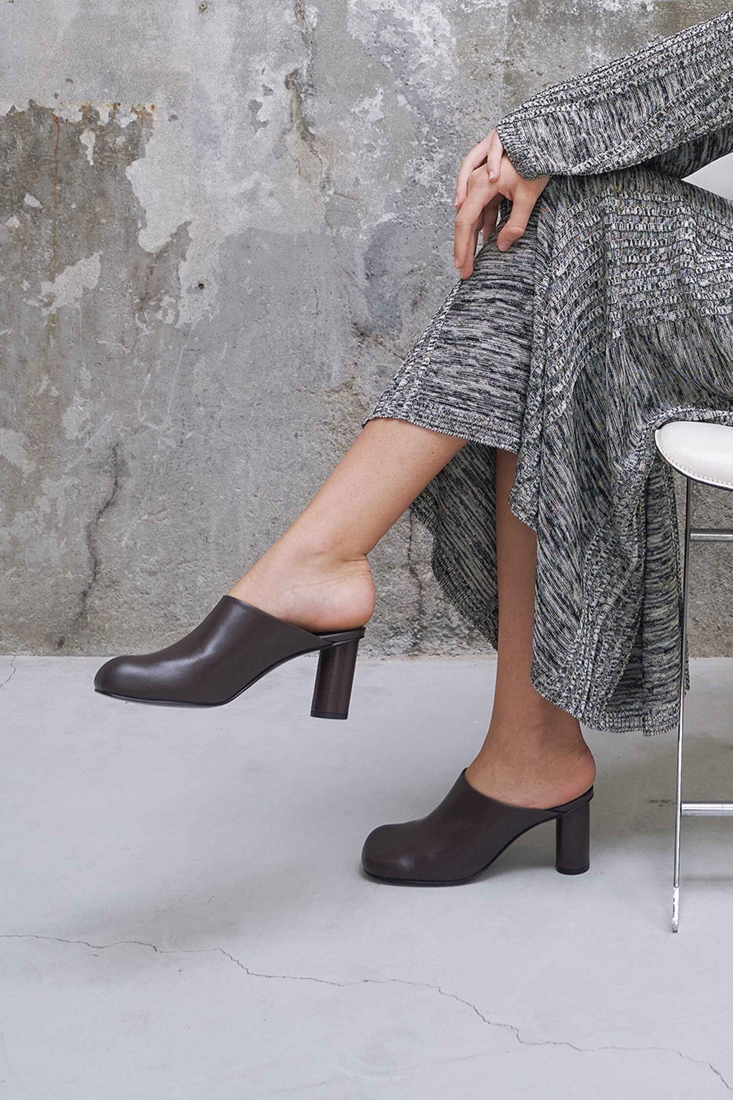Luna Mules Leather Brown