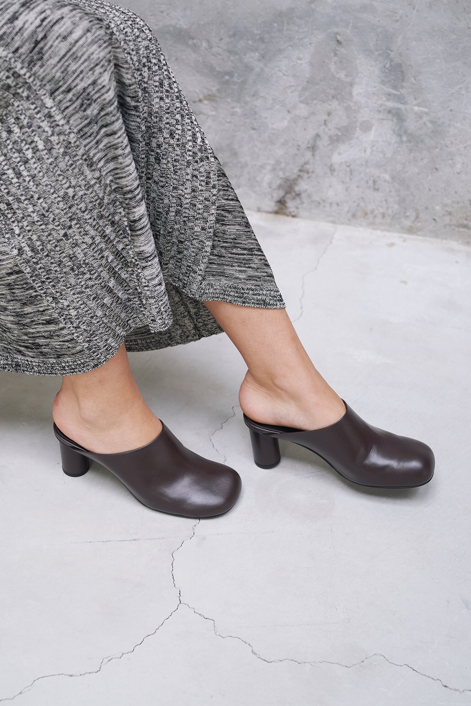 Luna Mules Leather Brown
