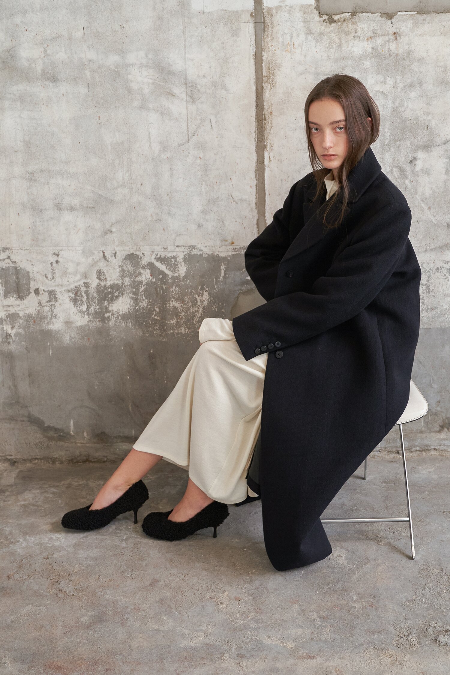 Luna Shearling Pumps Black
