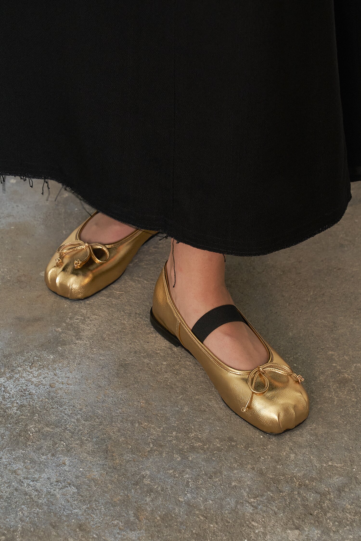 Lumi Ballet Flats Leather Gold