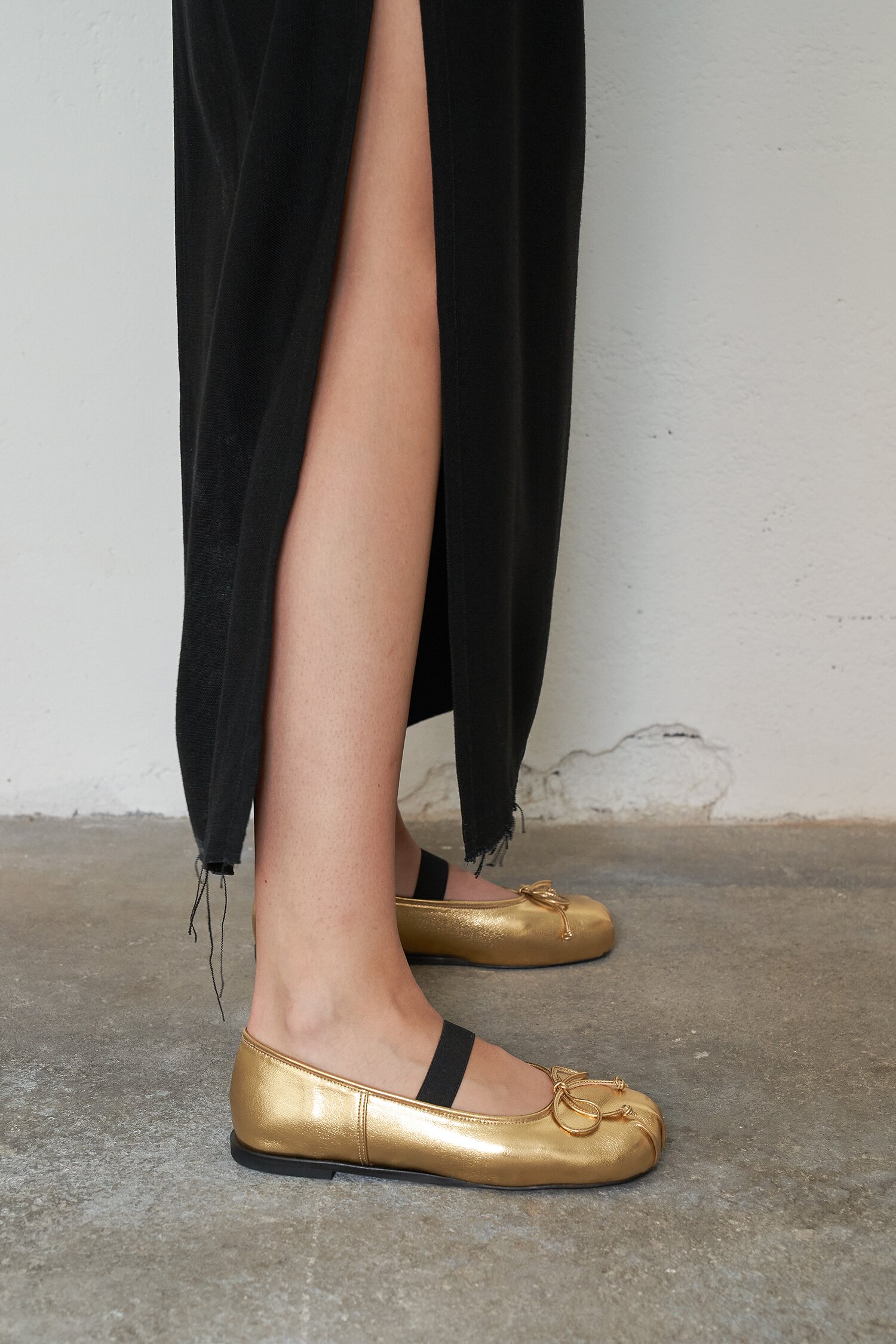 Lumi Ballet Flats Leather Gold