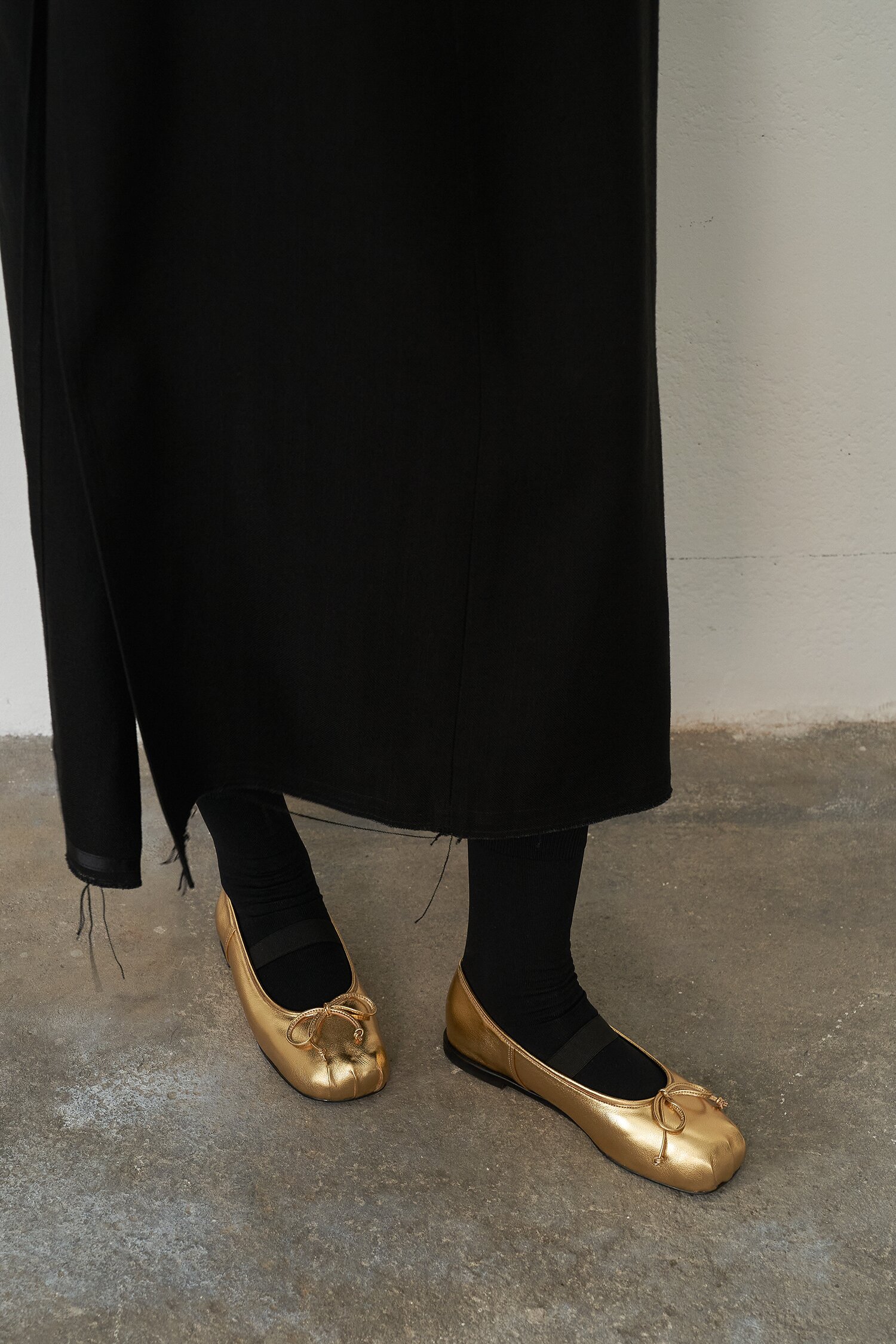 Lumi Ballet Flats Leather Gold