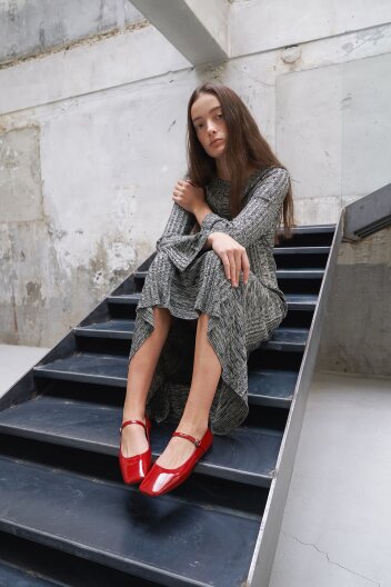 Julia Mary Jane Flats Red줄리아 메리제인플랫 레드