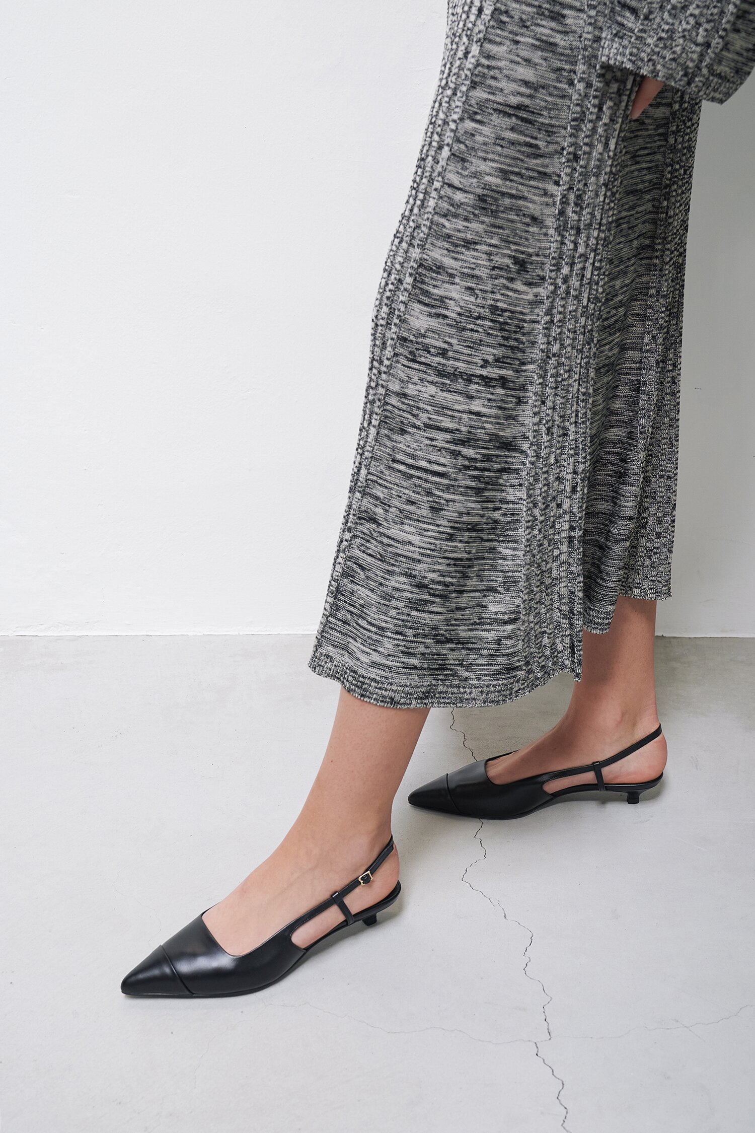 Celia Slingback Pumps Leather Black 3cm