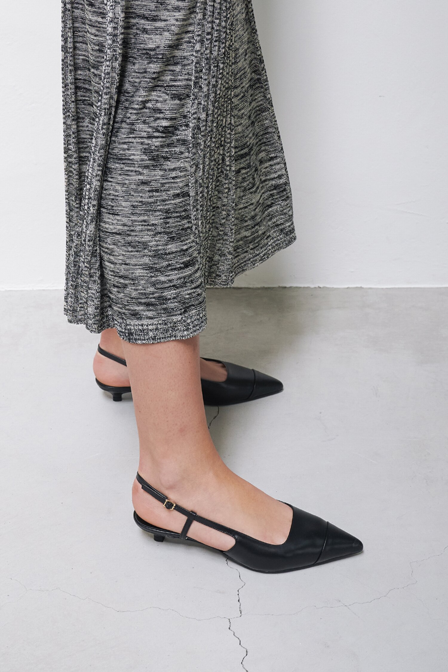 Celia Slingback Pumps Leather Black 3cm