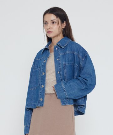 크롭 데님자켓 (중청)