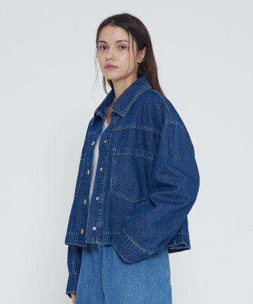 크롭 데님자켓 (진청)