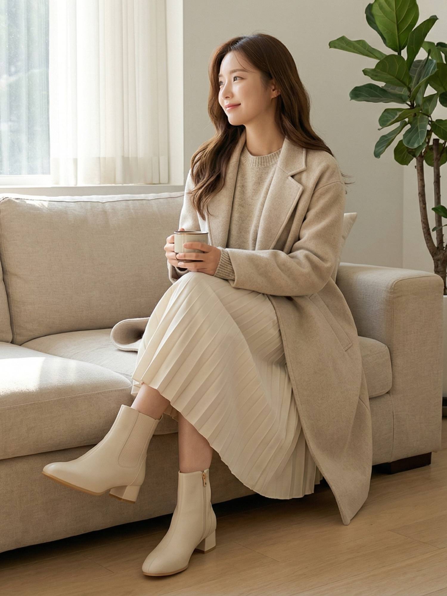 소가죽 첼시 앵클부츠 4cm MW21W05L