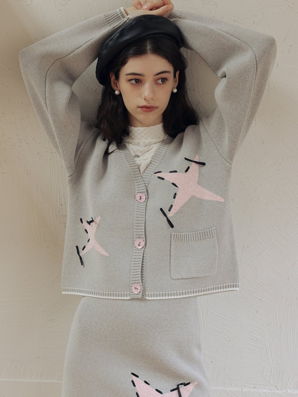 DD_Gray sweater cardigan jacket