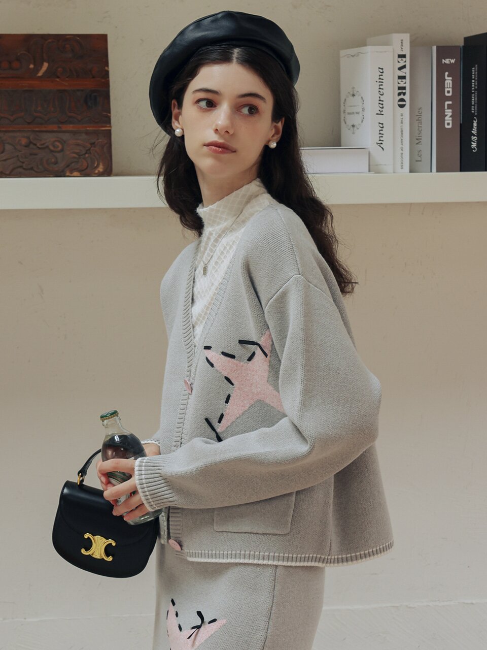 DD_Gray sweater cardigan jacket