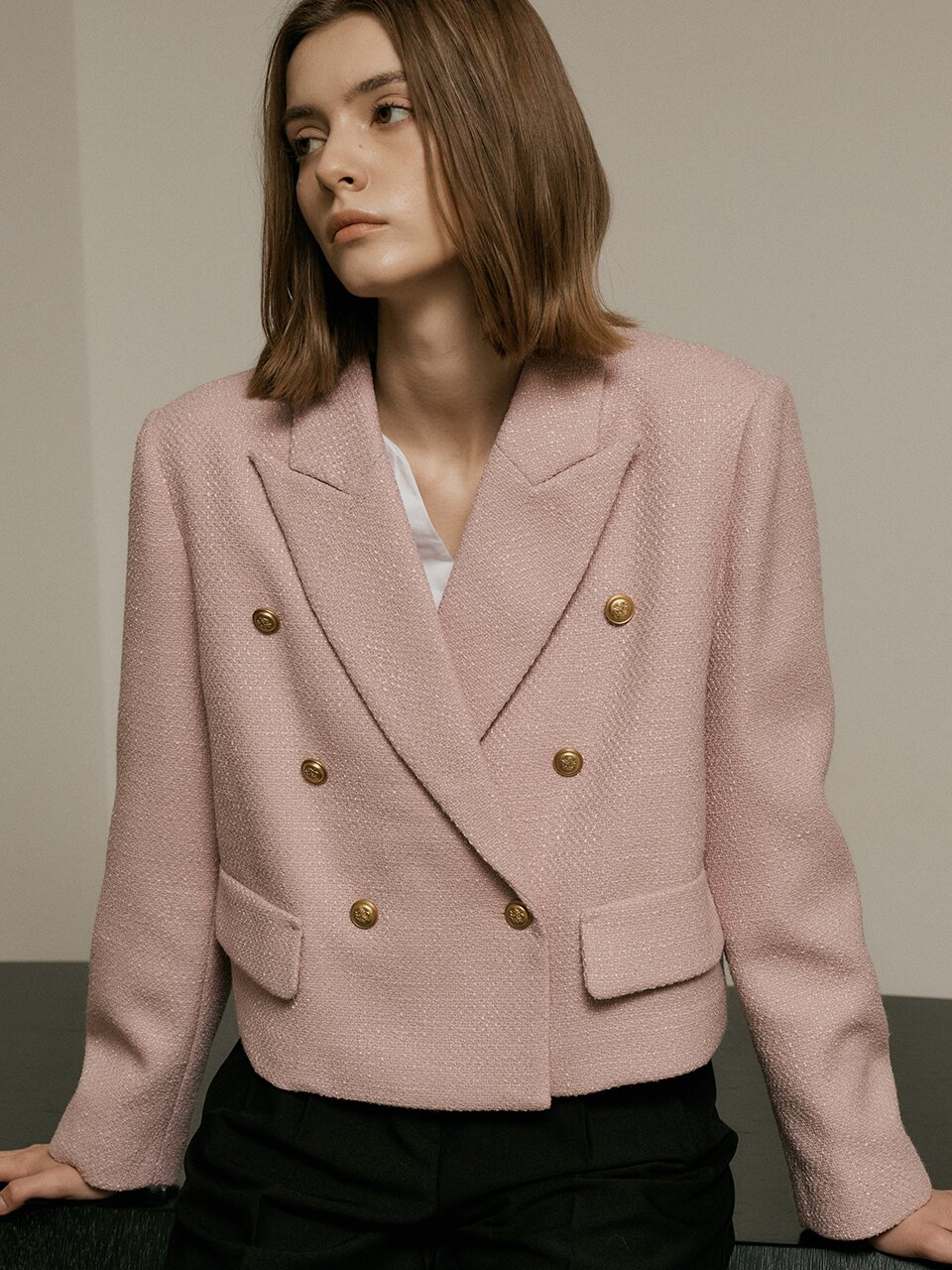 WD_Fake pocket tweed jacket_PINK