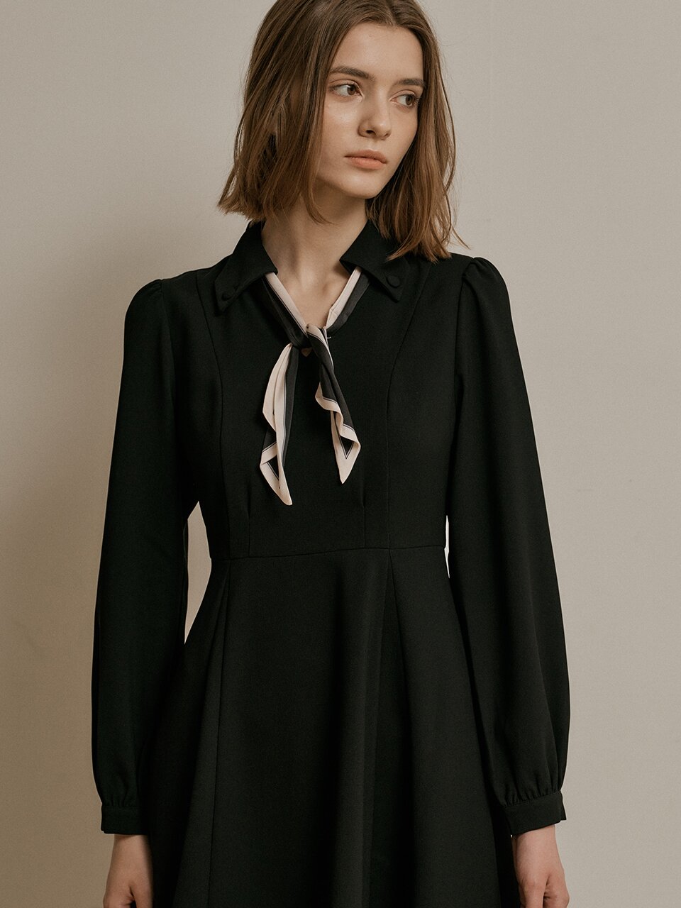WD_Designed collar button dress