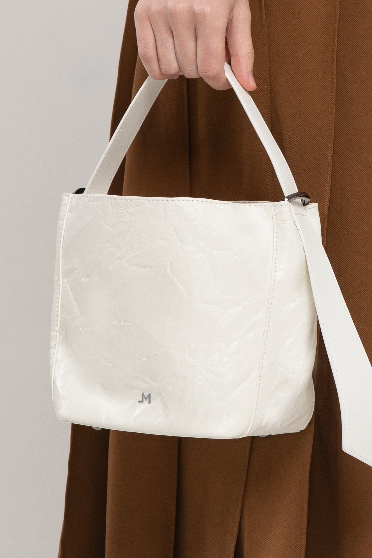 BELLA leather tote bag - Cream