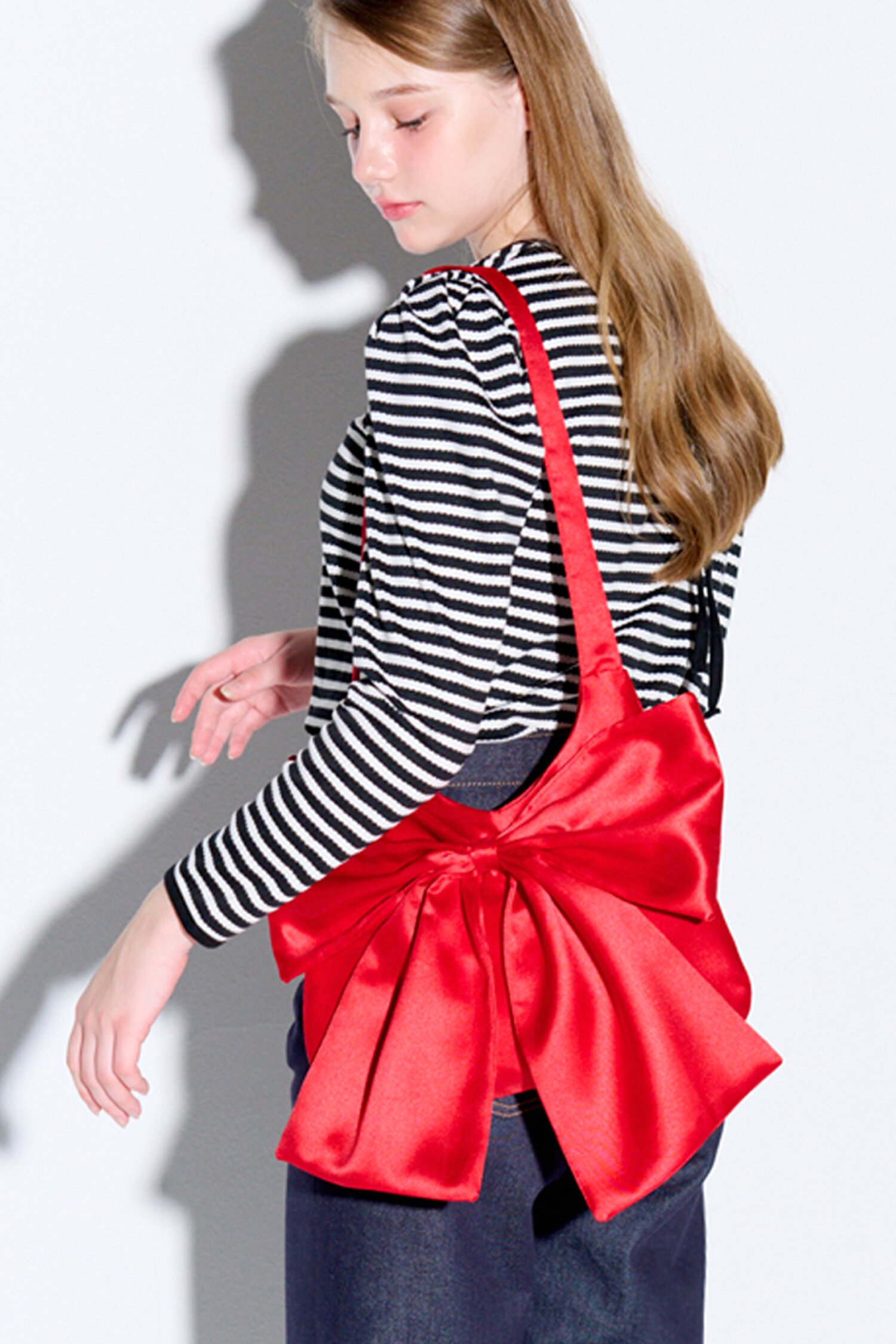 Big Ribbon Satin Bag Red