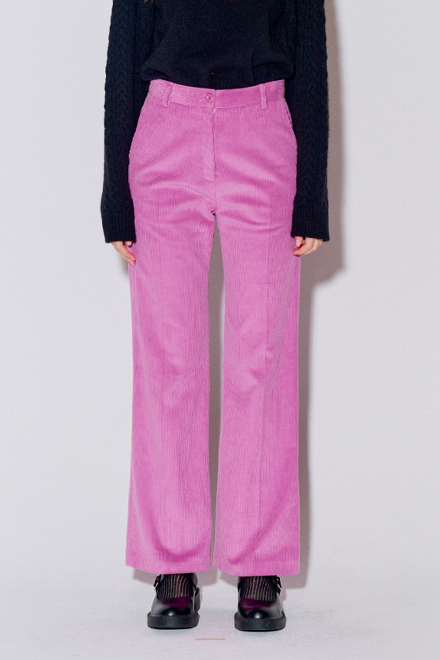 Coturoy Long Bootcut Pants Pink
