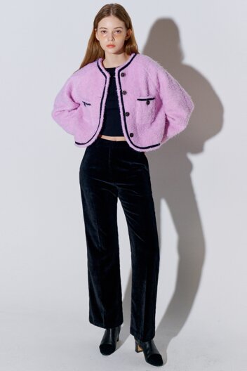 벨벳 부츠컷 팬츠 블랙