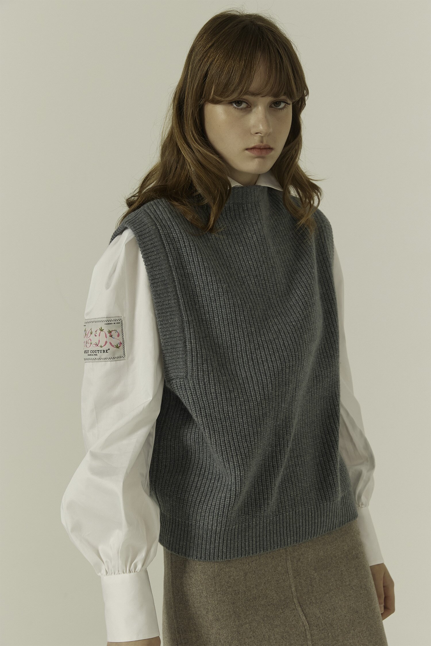 [칼레이트] Cashmere Mock-Neck Sweater Vest