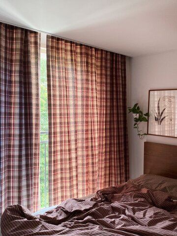런던 체크 방한 암막 커튼
